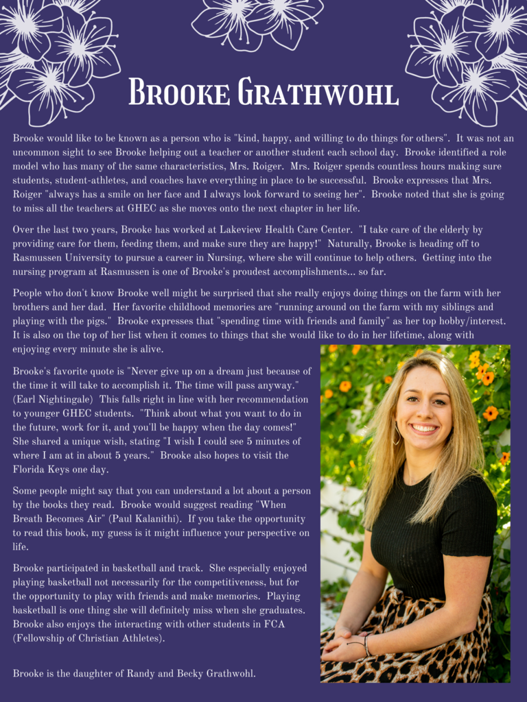 Brooke Grathwohl Senior Spotlight ~ Class of 2022
