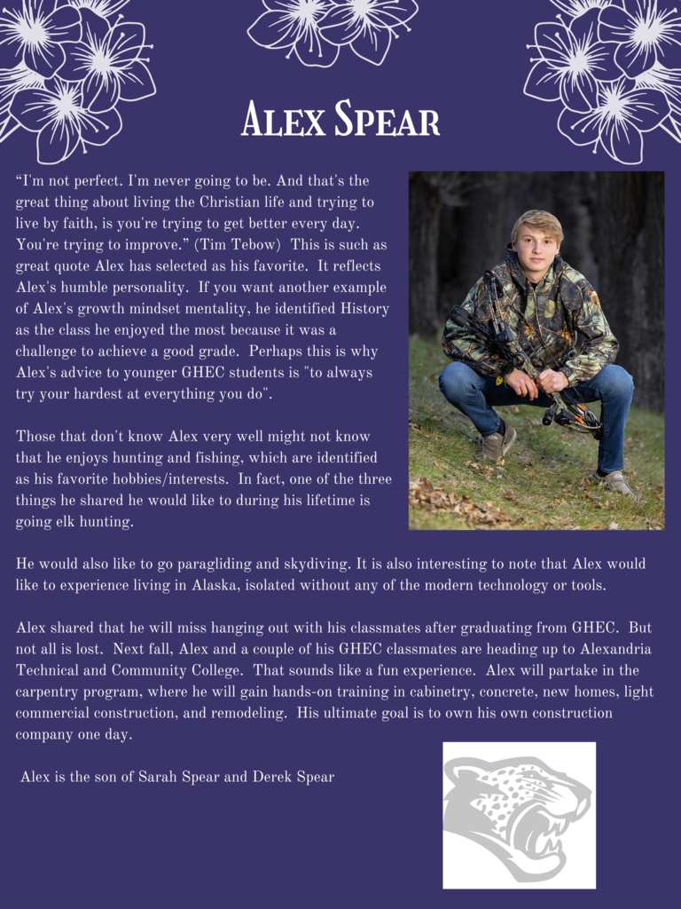 Alex Spear Senior Spotlight ~ Class of 2022