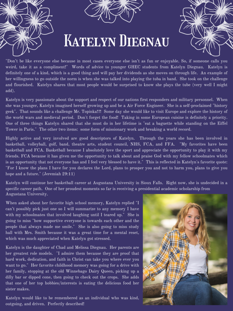 Katelyn Diegnau Senior Spotlight ~ Class of 2022