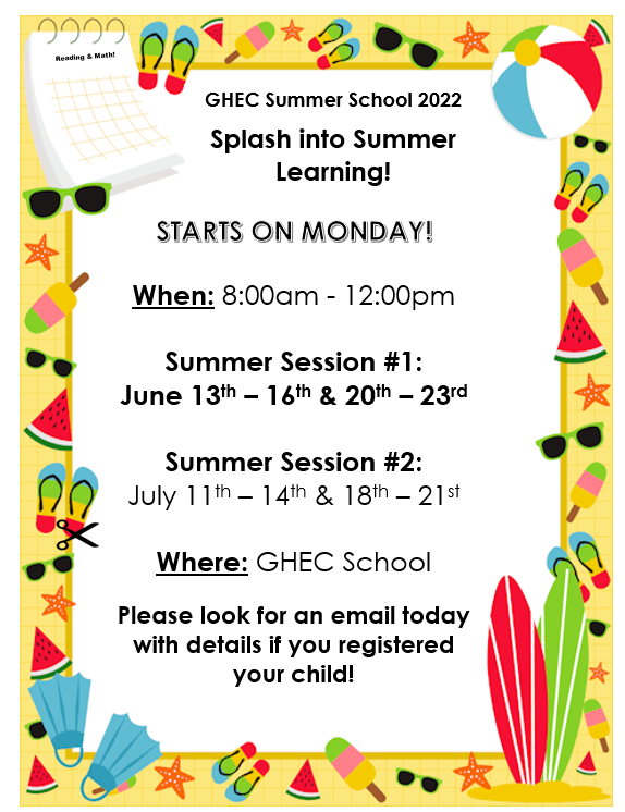 Summer School Session #1 Reminder