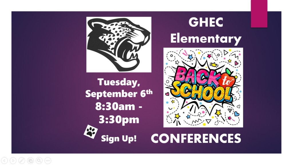 GHEC Elementary Conferences Tomorrow 09.06.22