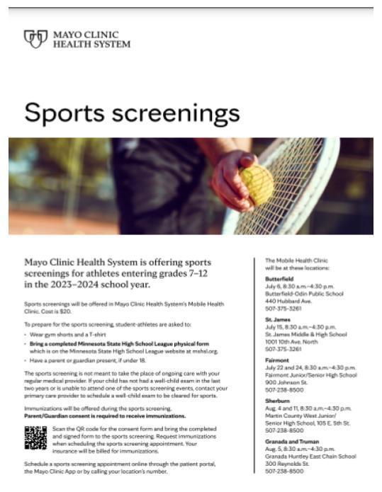 Sports Physical Flyer